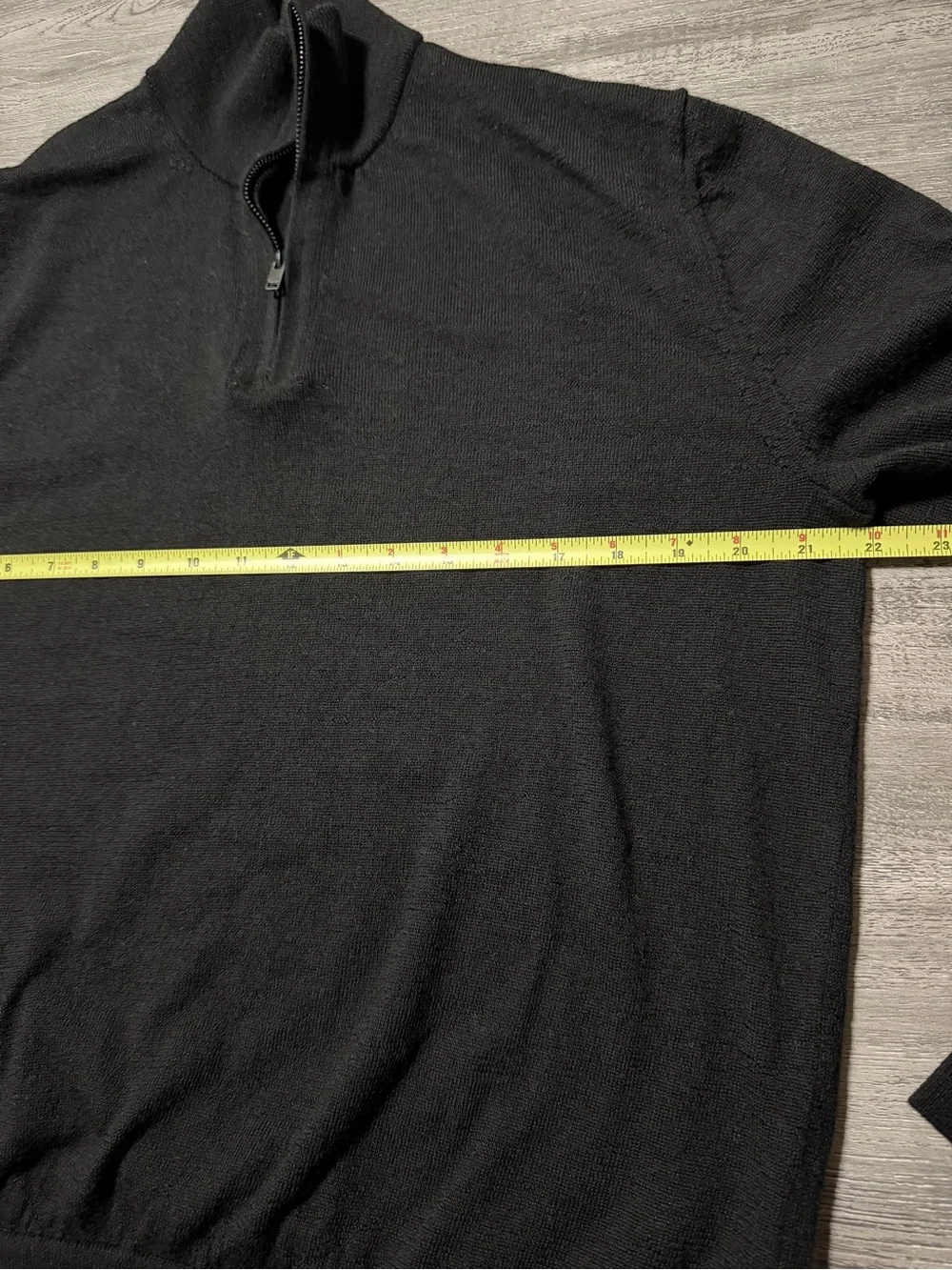Banana Republic Men's Black 1/4 Zip Sweater Large 100% Merino Wool Pullover